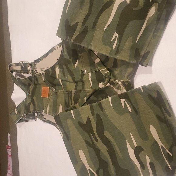 John Deere Denim Camouflage Bib Overalls Unisex Size 7 - Picture 8 of 8